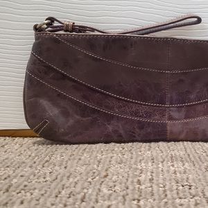 Kenneth Cole clutch handbag purple eggplant